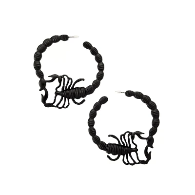 Black Scorpion Hoop Earrings
