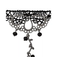 Black Lace with Rose Bracelet