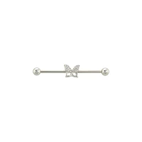 CZ Butterfly Titanium Industrial Barbell - 14 Gauge