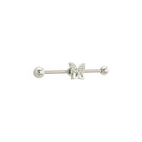 CZ Butterfly Titanium Industrial Barbell - 14 Gauge
