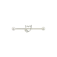 Devil Heart Titanium Industrial Barbell - 14 Gauge