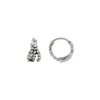Skeleton Hand Huggie Hoop Earrings