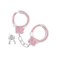 Pleasure Bound Pink Rhinestone Cuffs
