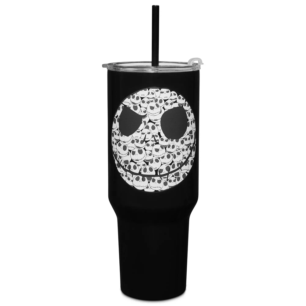 Jack Skellington Head Travel Tumbler with Straw 40 oz. - The Nightmare Before Christmas