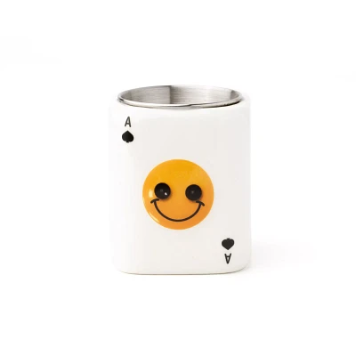 Smiley Ace Card Molded Shot Glass - 3 oz.