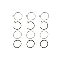 Multi-Pack CZ Silvertone and Hoop and Half Hoop Nose Rings 12 Pack