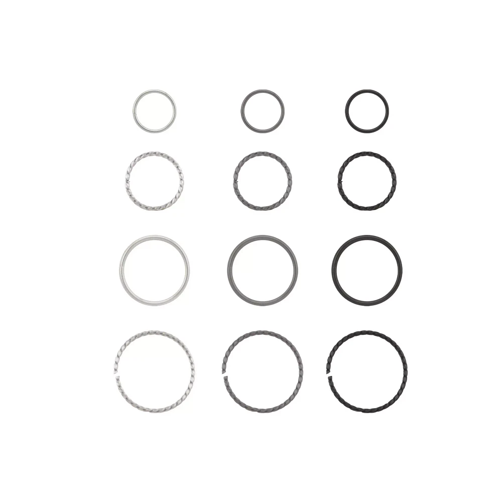 Multi-Pack Silvertone Hoop Nose Rings 12 Pack