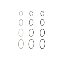 Multi-Pack Silvertone Hoop Nose Rings 12 Pack