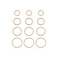Multi-Pack Rose Goldtone Twisted Nose Hoops 12 Pack - 20 Gauge