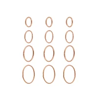 Multi-Pack Rose Goldtone Twisted Nose Hoops 12 Pack - 20 Gauge