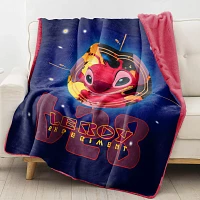 Cosmic Leroy Faux Fur Fleece Blanket - Lilo & Stitch