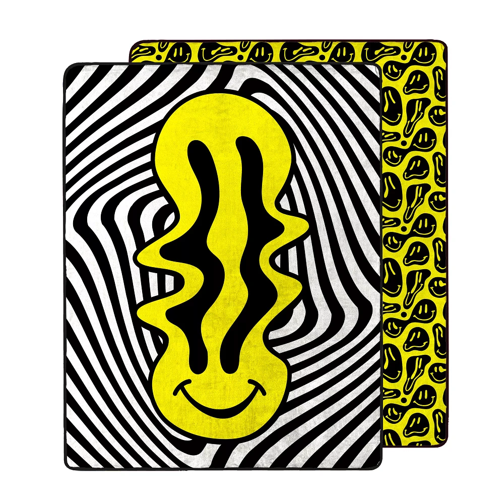 Trippin' Smileys Double-Sided Fleece Blanket