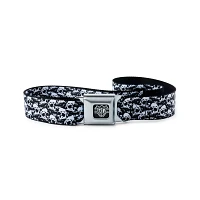 Buckle-Down Black and White Skulls Seatbelt Belt