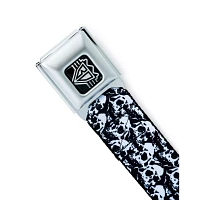 Buckle-Down Black and White Skulls Seatbelt Belt