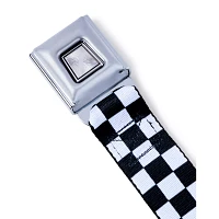 Black and White Checkered Seatbelt Belt