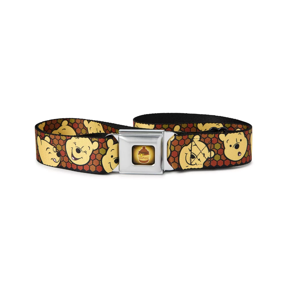 Buckle-Down Pooh Faces Honeycomb Seatbelt Belt - Winnie the Pooh