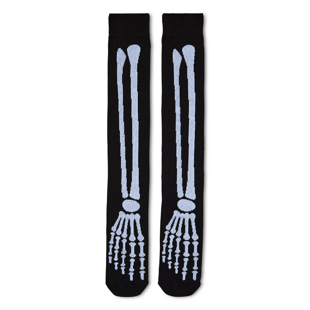 Skeleton Knee High Socks