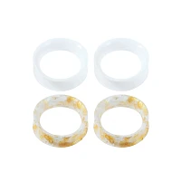 Multi-Pack Goldtone Splatter and White Tunnels - 2 Pair