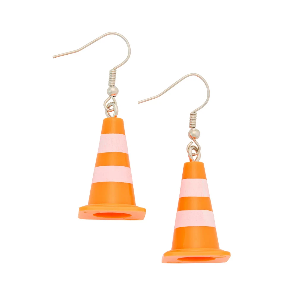 Traffic Cone Dangle Earrings