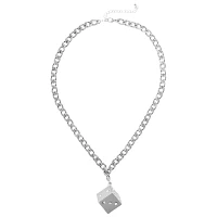 Pave Dice Chain Necklace