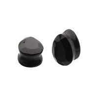 Black Teardrop Glass Plugs