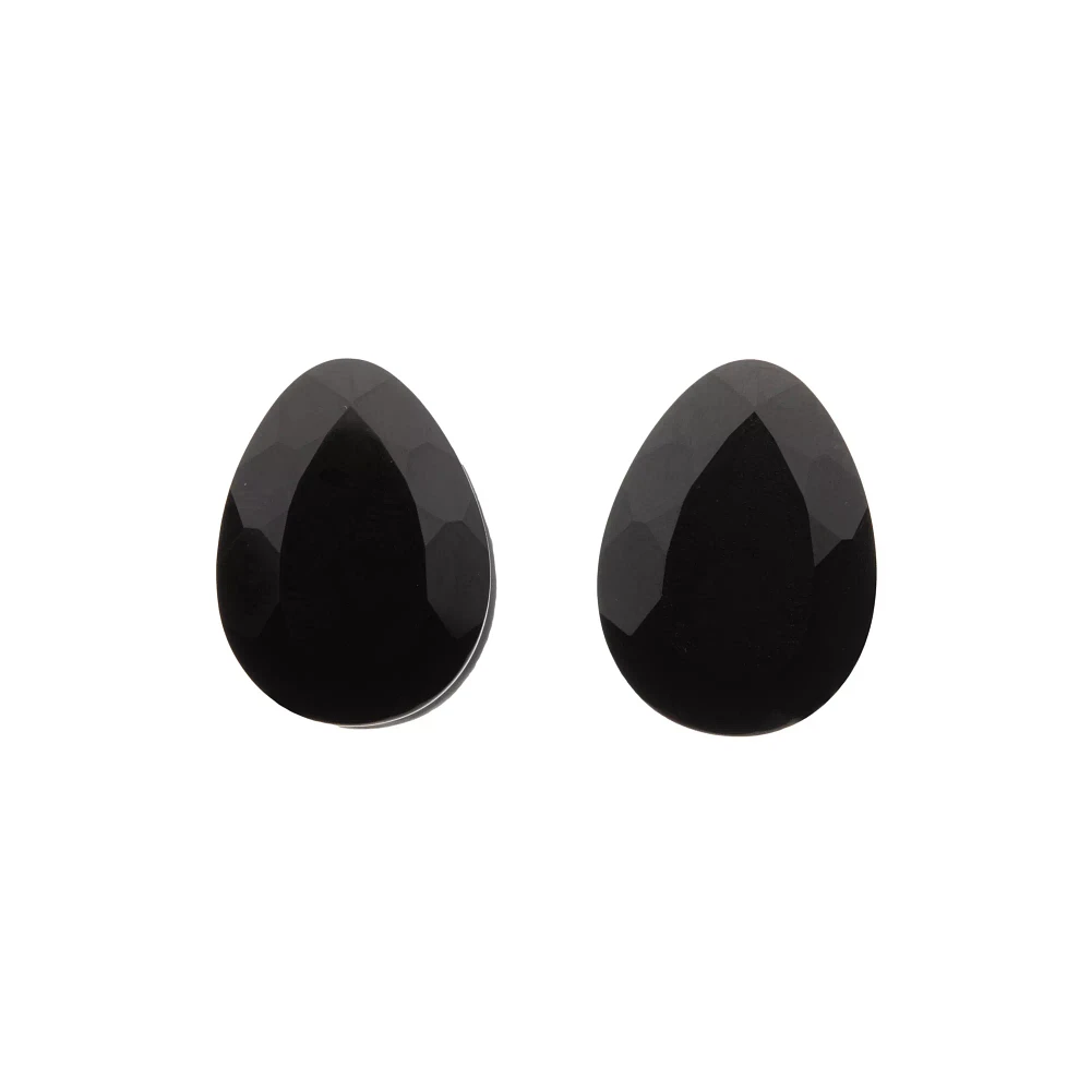 Black Teardrop Glass Plugs
