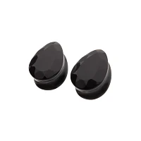 Black Teardrop Glass Plugs