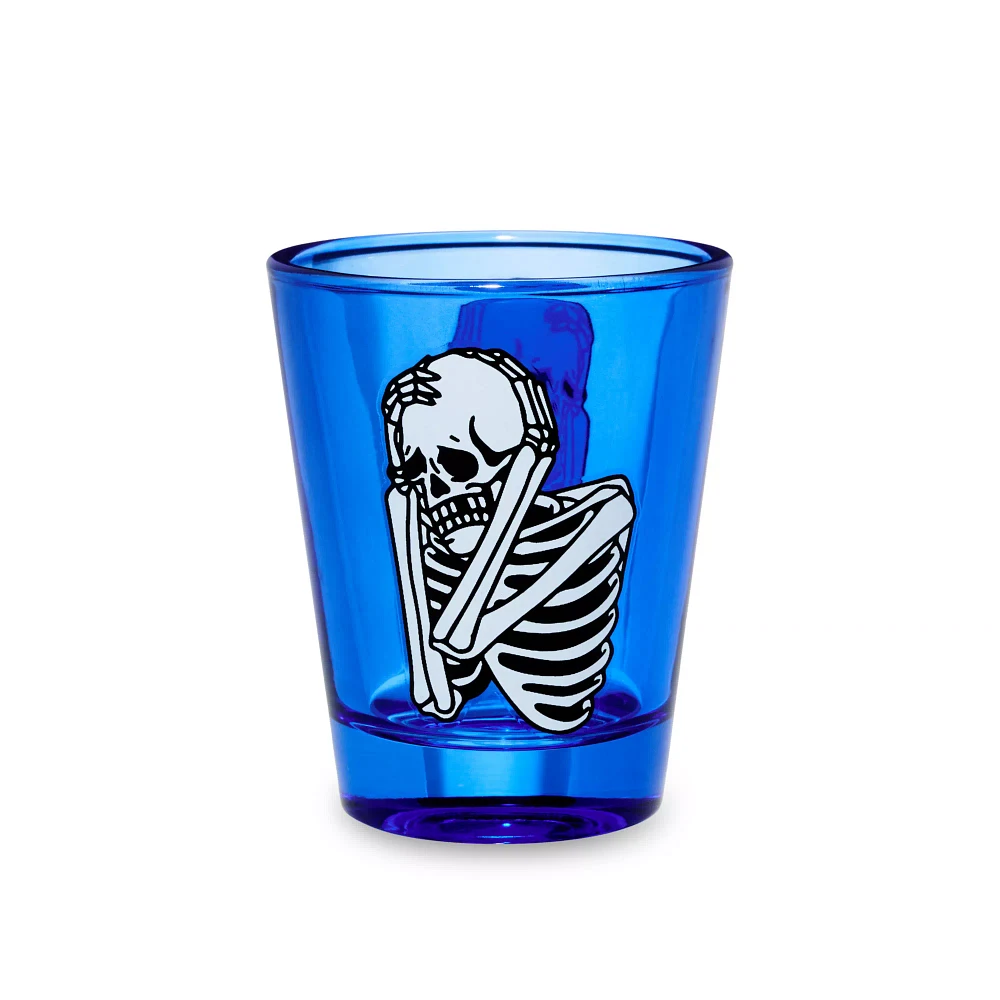Worried Skeleton Shot Glass - 2 oz.