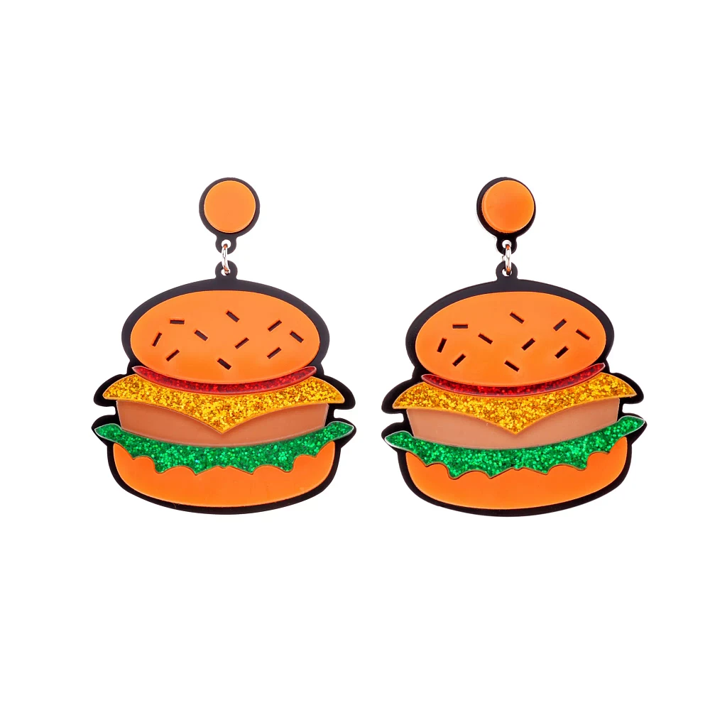 Cheeseburger Dangle Earrings