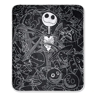 Jack Skellington Outline Fleece Blanket - The Nightmare Before Christmas