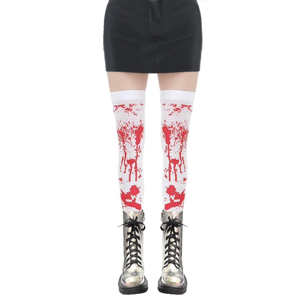Bloody Splat Thigh High Stockings