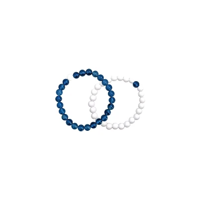 Navy and White Long Distance Bracelets - 2 Pack
