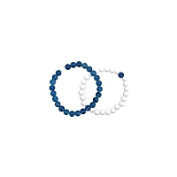 Navy and White Long Distance Bracelets - 2 Pack