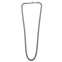 Silvertone Long Curb Chain Necklace