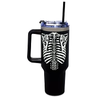 Glow in the Dark Rib Cage Travel Tumbler with Straw - 40 oz.
