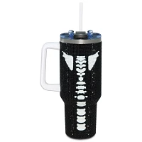 Rhinestone Ribcage Travel Tumbler with Straw - 40 oz.