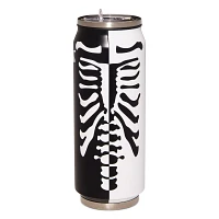 Black and White Ribcage Can Water Bottle - 17 oz.