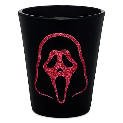 Black and Pink Ghost Face Glitter Shot Glass - 2 oz.