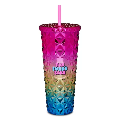 For Fuck's Sake Textured Ombre Cup with Straw - 20 oz.