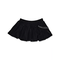 Black Velvet Chain Micro Skirt
