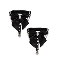 Black Bow Skeleton Garter Belt