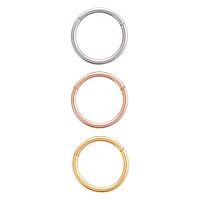 Multi-Pack Gold Silver and Rose Gold-Plated Hinged Hoop Rings - 3 Pack