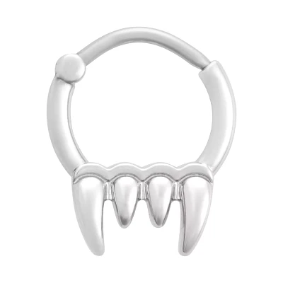 Fangs Hinged Septum Ring - 16 Gauge
