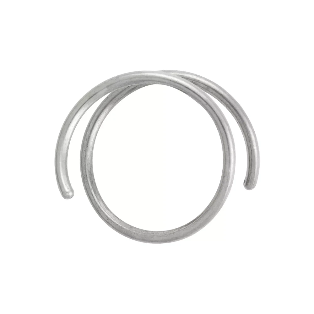 Titanium Silvertone Spiral Double Nose Ring - 20 Gauge