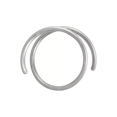 Titanium Silvertone Spiral Double Nose Ring - 20 Gauge