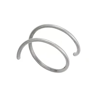 Titanium Silvertone Spiral Double Nose Ring - 20 Gauge