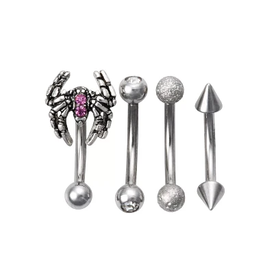 Multi-Pack Titanium Spider Curved Barbells 4 Pack - 16 Gauge