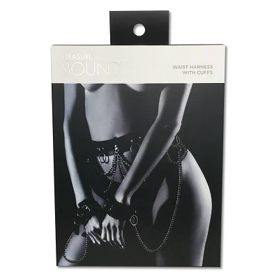 Pleasure Bound Waist Harness With Cuffs