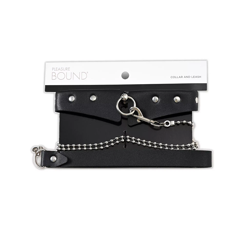 Studded Collar with Leash - Pleasure Bound