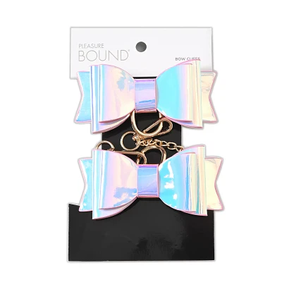 Iridescent Bow Handcuffs - Pleasure Bound